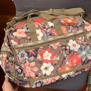 LeSportsac Floral Travel Weekender Duffel Bag